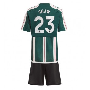 Maillot de foot Manchester United Luke Shaw #23 Extérieur enfant 2023-24 Manches Courte (+ pantalon court)